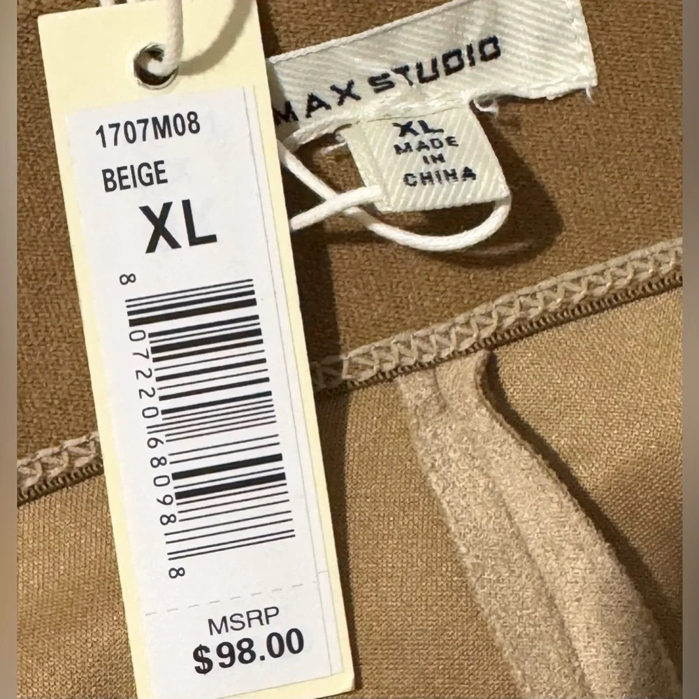 2 for $25 Max Studio Ladies Beige Tan Faux Suede Leggings Size L XL NWT